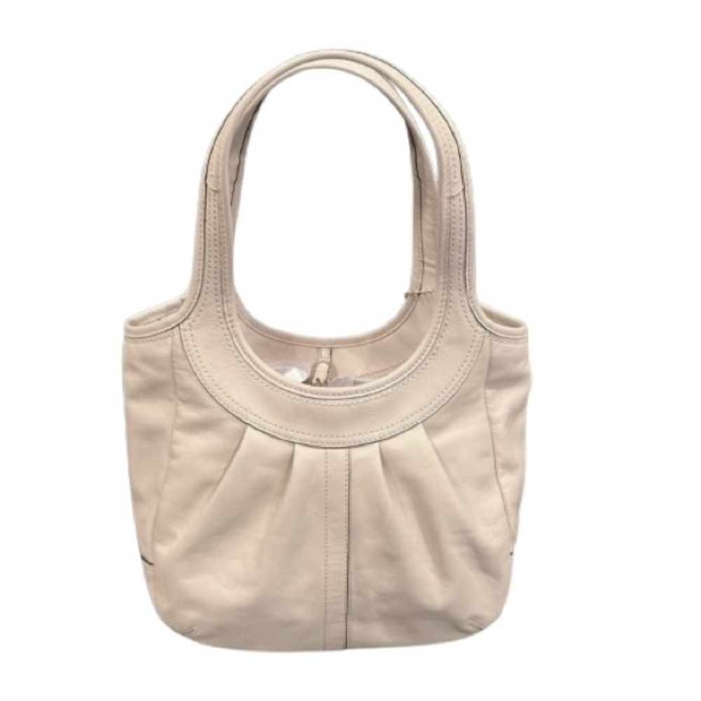 Coach Pleated Ergo Shoulder Bag – Cream Leather, Tattersall Lining